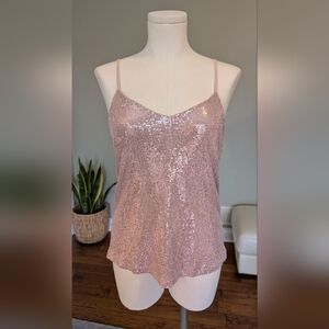 Dynamite Y2K Sequin Pink Camisole Top Size M